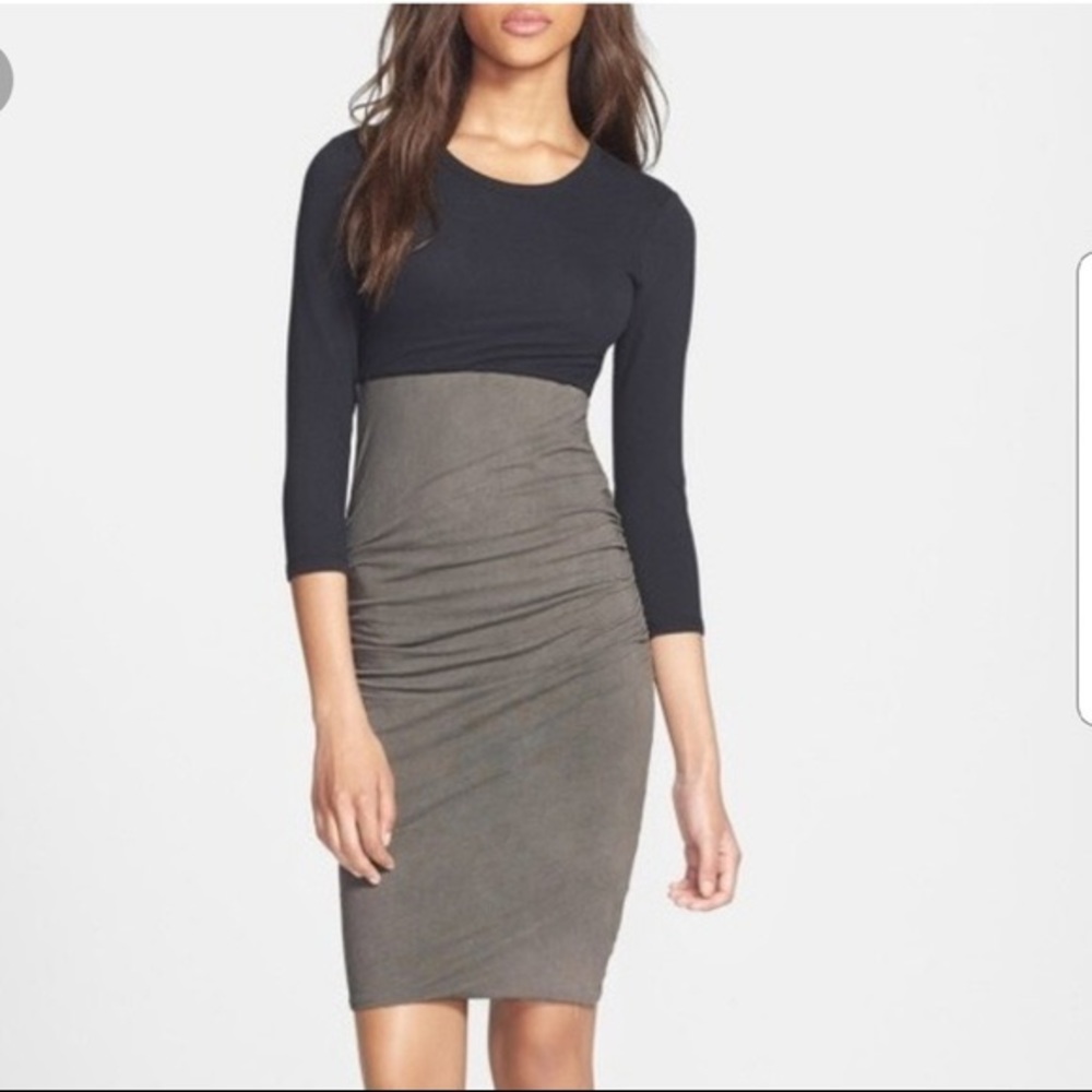 JAMES PERSE Standard Ruched Colorblock Dress - Picture 4 of 4